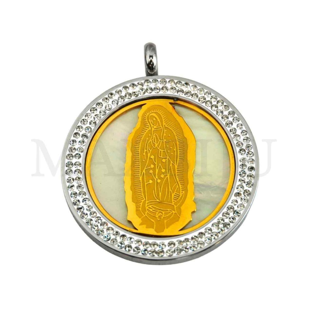 Stainless Steel Pendant-  Our Lady of Guadalupe 36mm