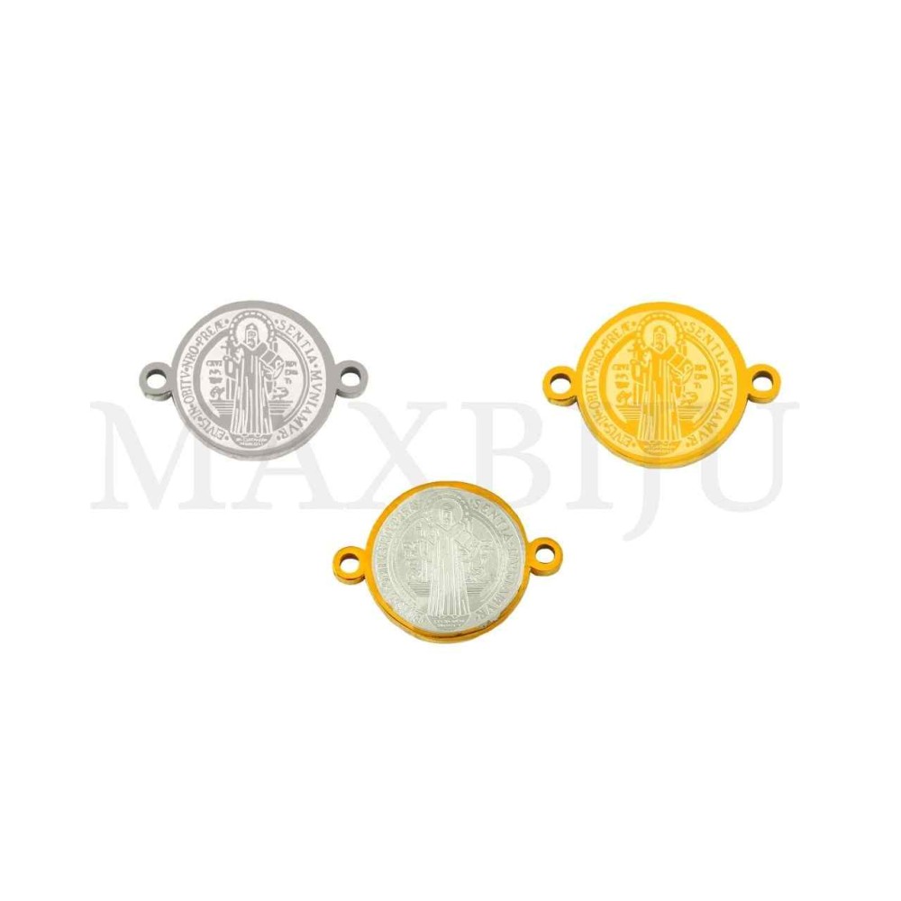 Stainless Steel Pendant - Saint Benedict 17x12mm