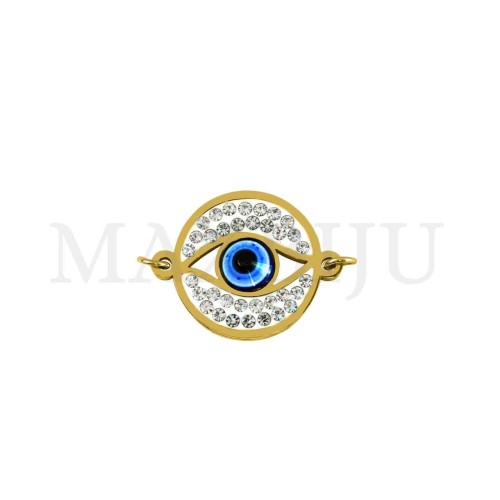 Stainless Steel Pendant - Greek Eye 17mm