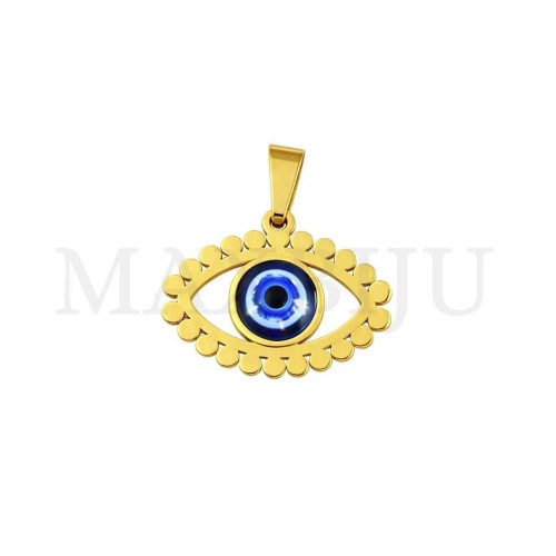 Stainless Steel Pendant - Greek Eye 22x17mm