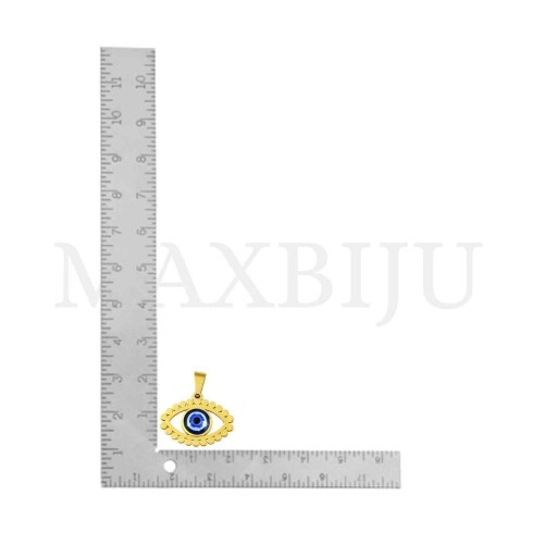 Stainless Steel Pendant - Greek Eye 22x17mm