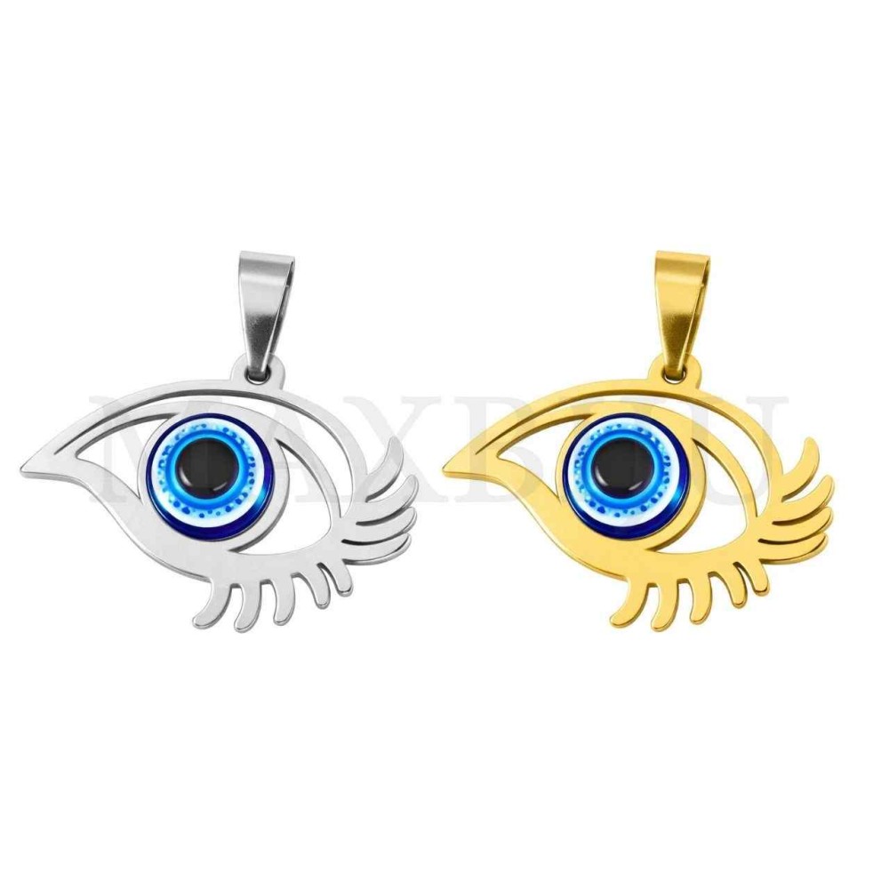 Stainless Steel Pendant - Greek Eye 25x19mm