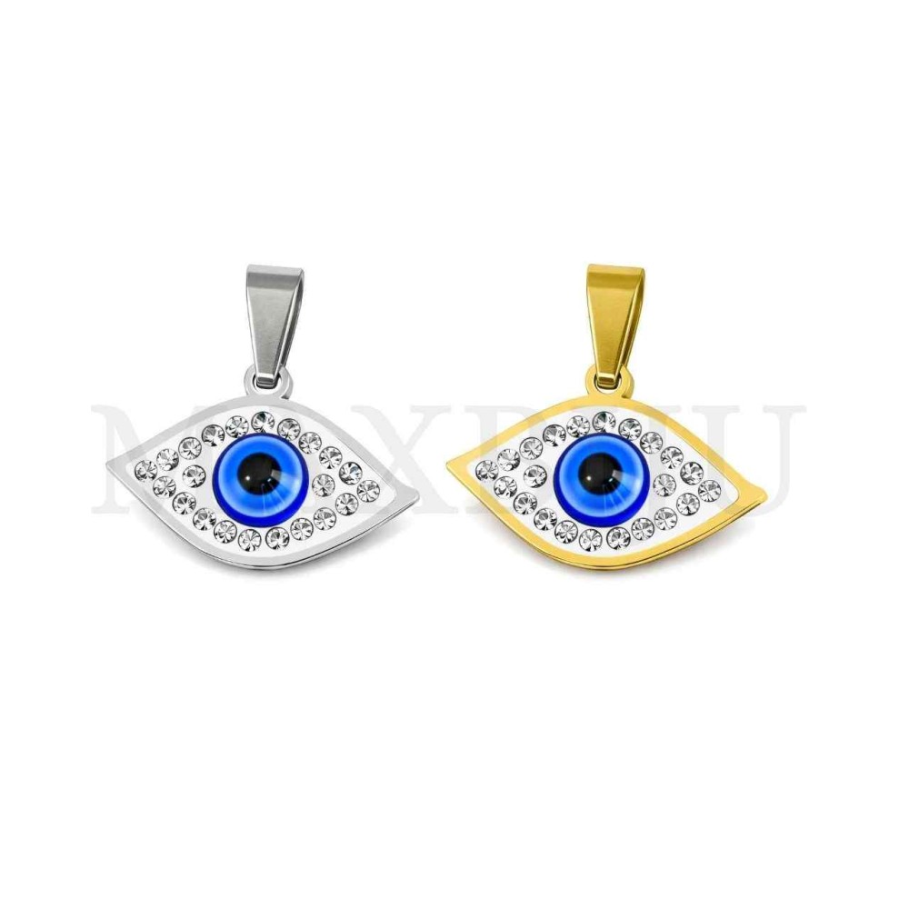 Stainless Steel Pendant - Greek Eye 20x14mm