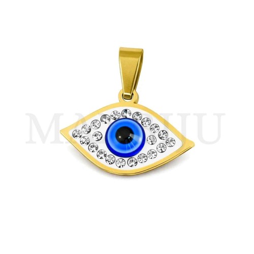 Stainless Steel Pendant - Greek Eye 20x14mm