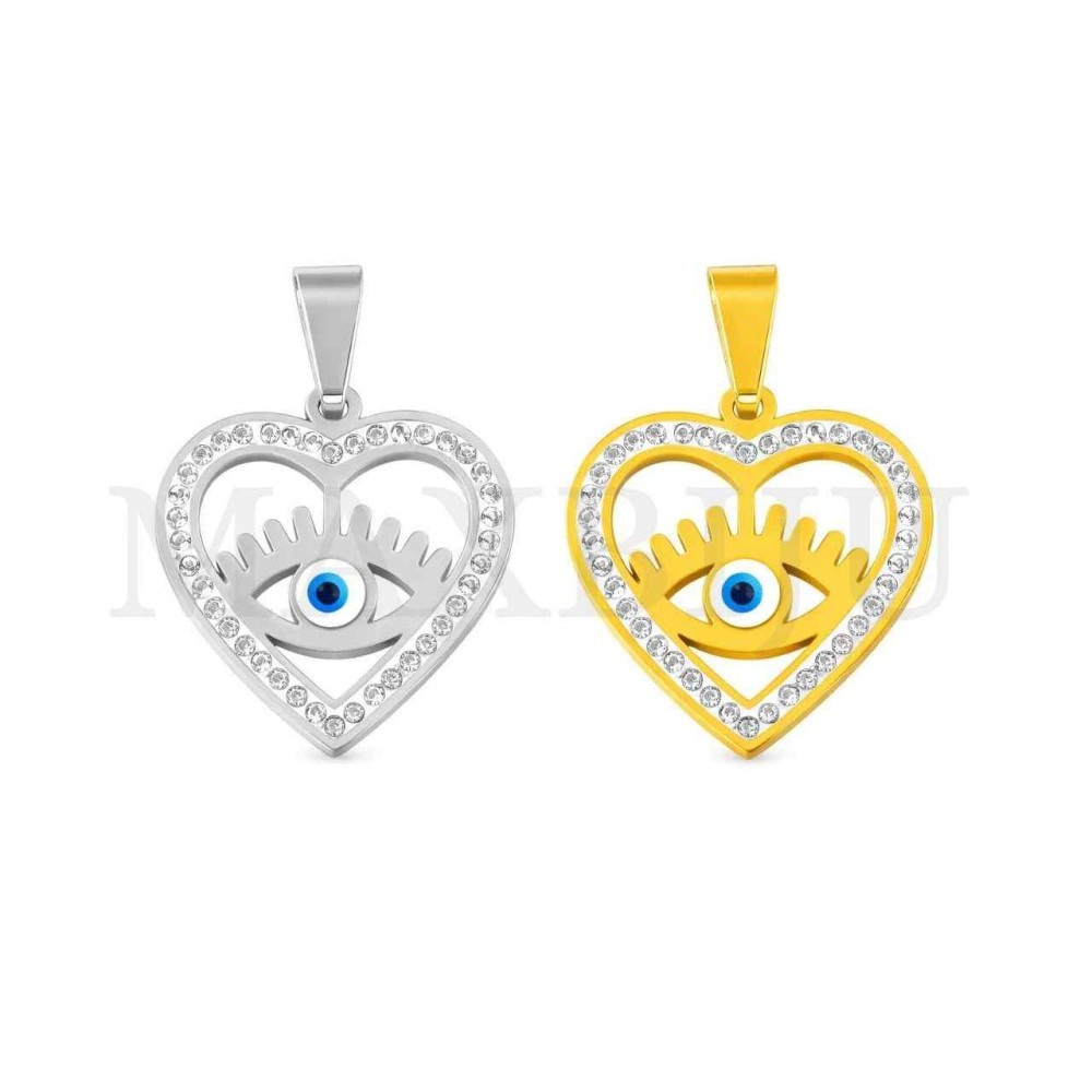 Stainless Steel Pendant - Greek Eye 17x18mm