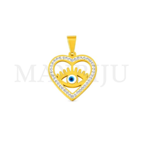 Stainless Steel Pendant - Greek Eye 17x18mm