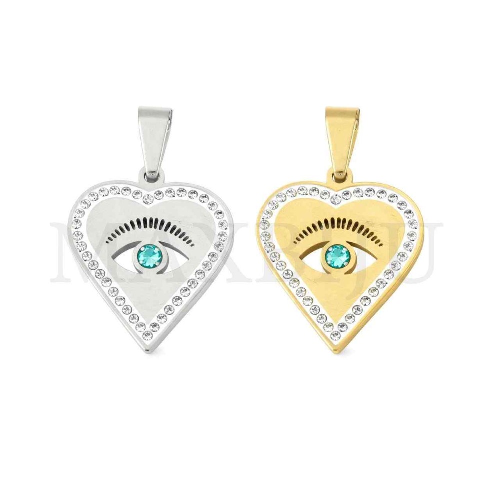 Stainless Steel Pendant - Greek Eye 18x20mm