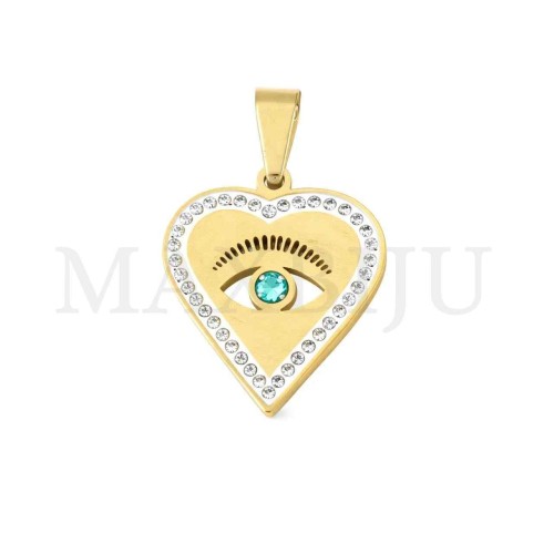 Stainless Steel Pendant - Greek Eye 18x20mm