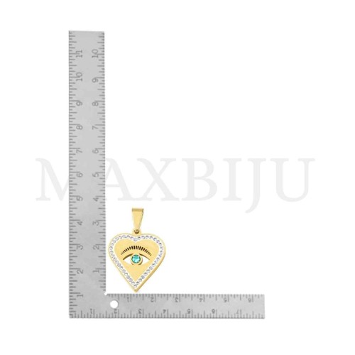 Stainless Steel Pendant - Greek Eye 18x20mm