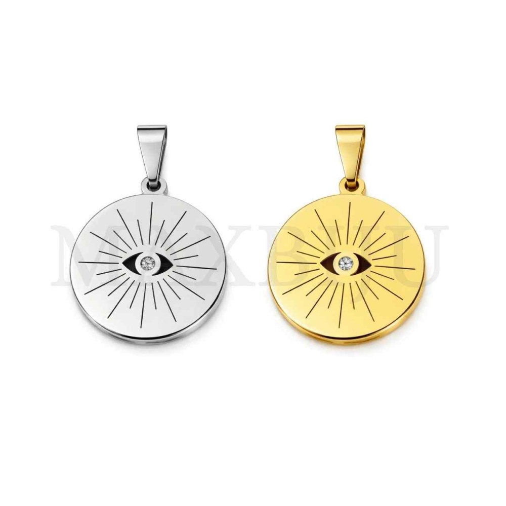 Stainless Steel Pendant - Greek Eye 20mm