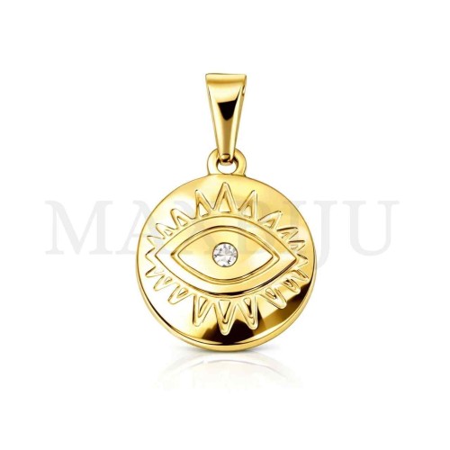 Stainless Steel Pendant - Greek Eye 17mm