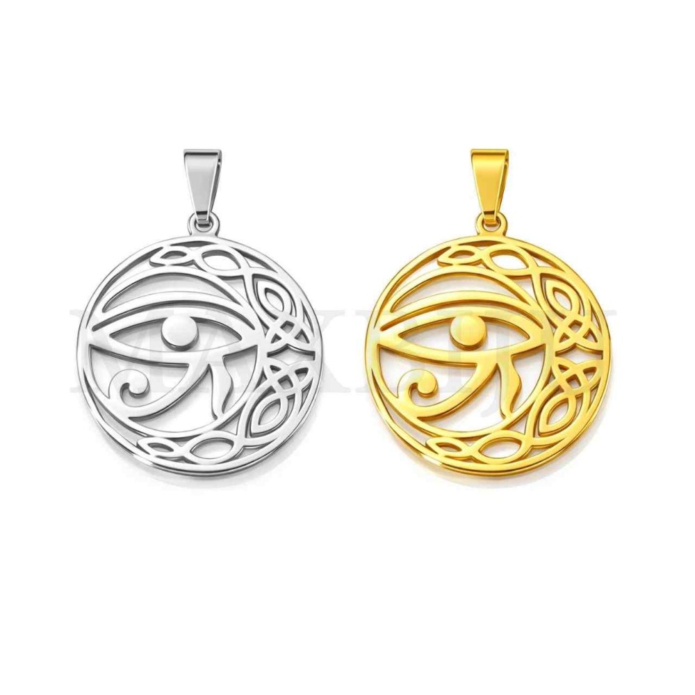 Stainless Steel Pendant - Greek Eye 25mm