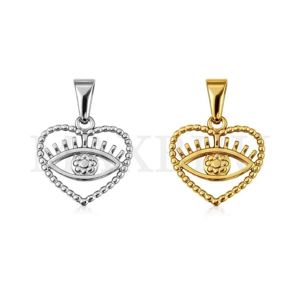 Stainless Steel Pendant - Greek Eye 18x18mm