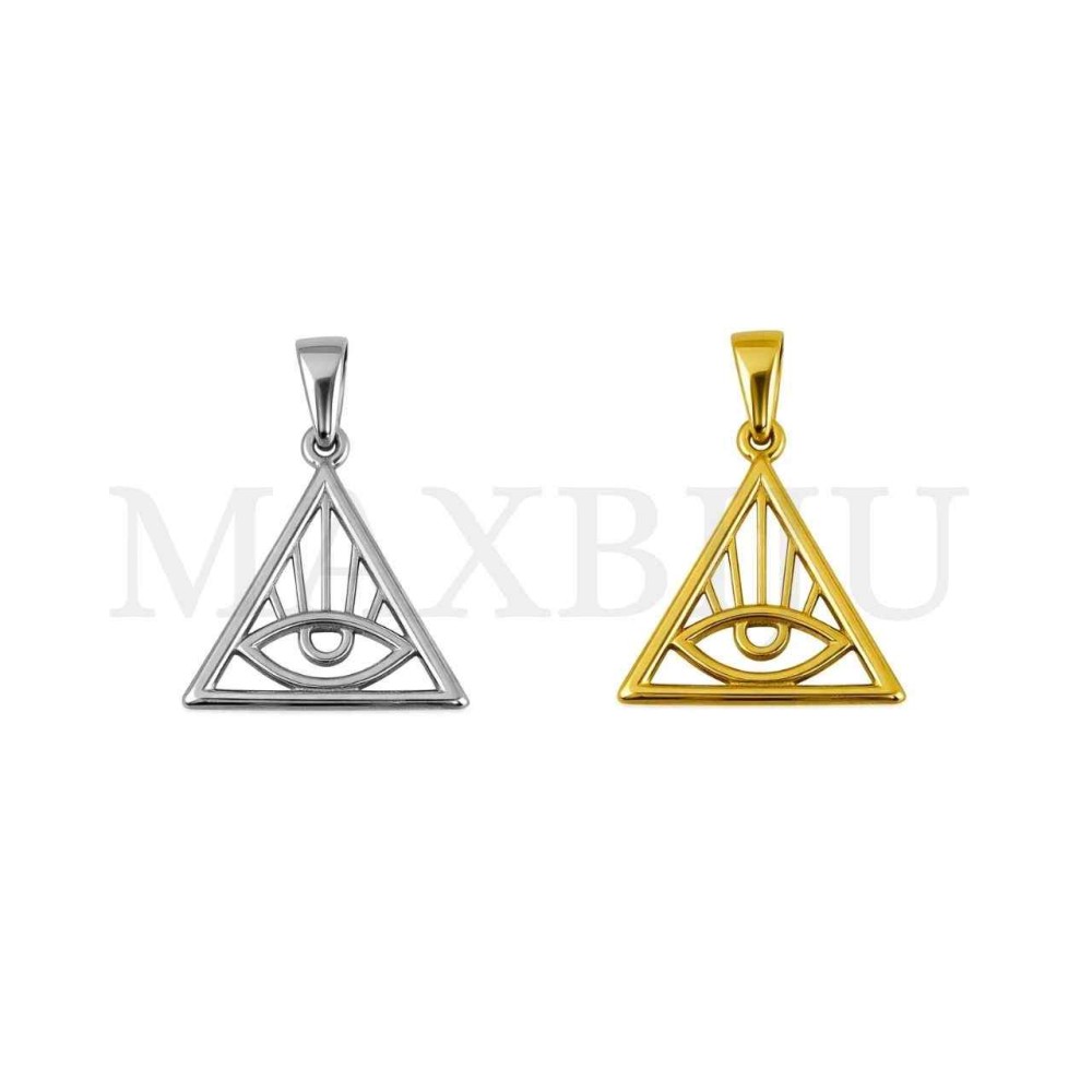 Stainless Steel Pendant - Greek Eye 22x22mm