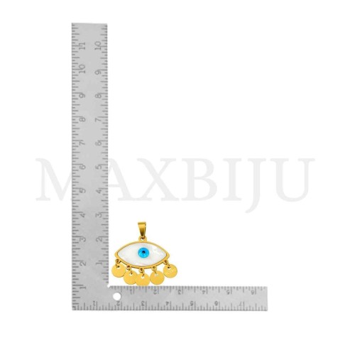 Stainless Steel Pendant - Greek Eye 23x16mm