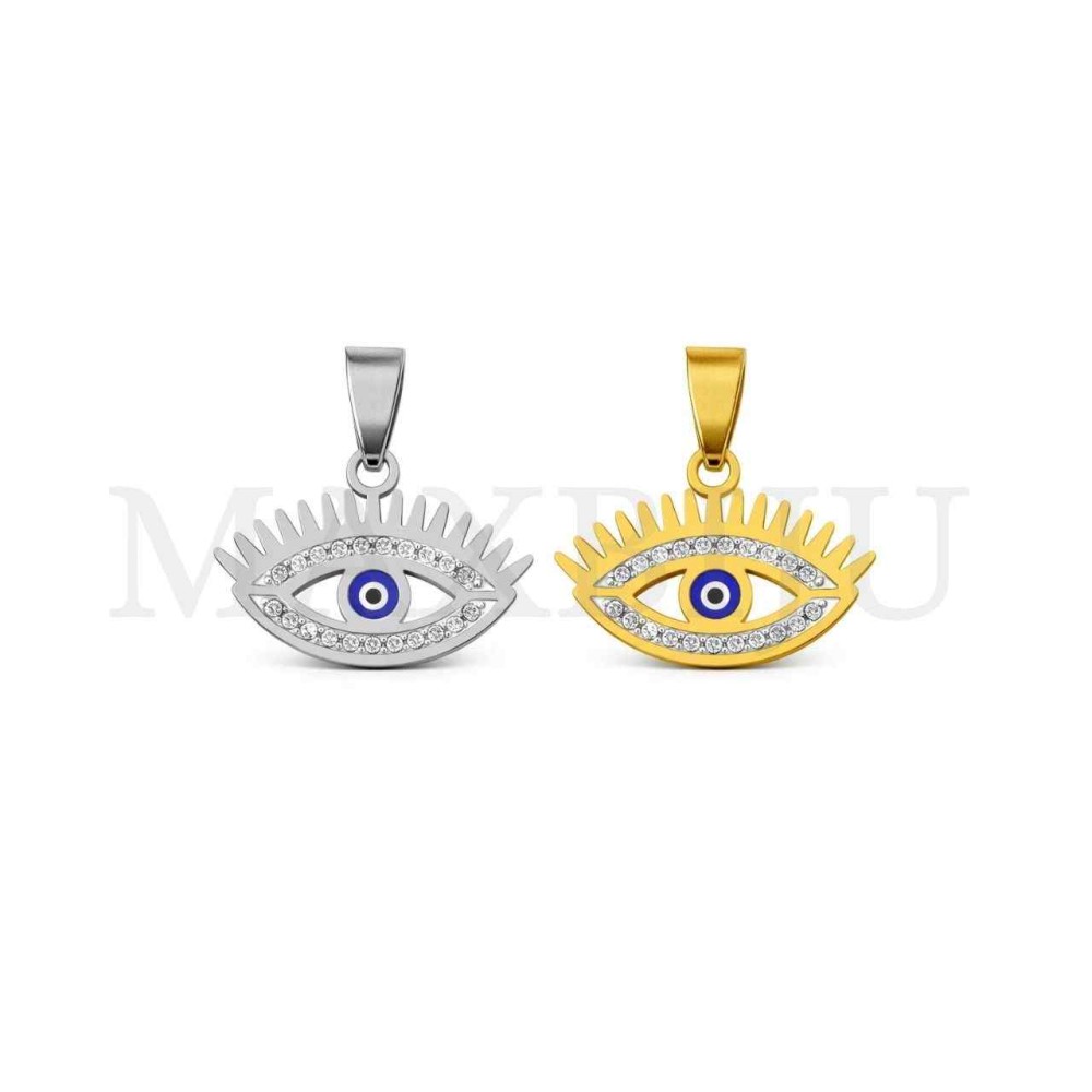 Stainless Steel Pendant - Greek Eye 25x19mm