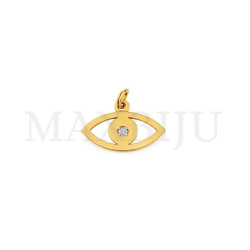 Stainless Steel Pendant - Greek Eye 15x10mm