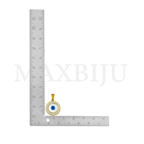 Stainless Steel Pendant - Greek Eye 16mm