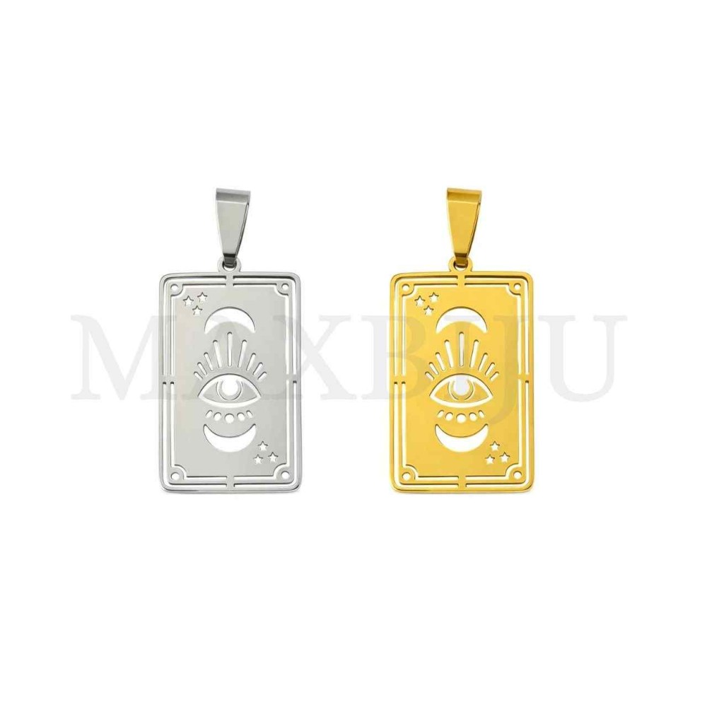 Stainless Steel Pendant - Greek Eye 18x30mm