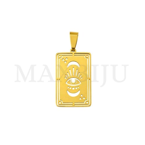 Stainless Steel Pendant - Greek Eye 18x30mm