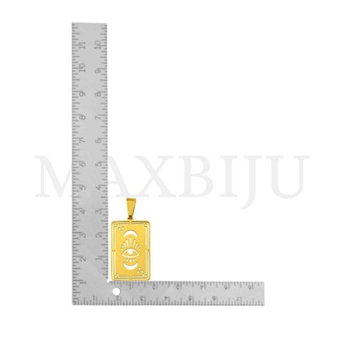 Stainless Steel Pendant - Greek Eye 18x30mm