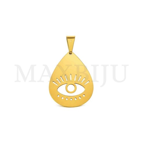 Stainless Steel Pendant - Greek Eye 19x25mm