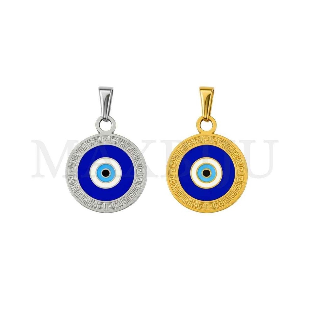 Stainless Steel Pendant - Greek Eye 20mm