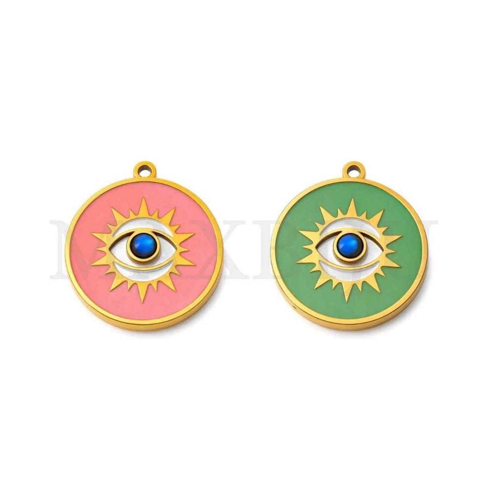 Stainless Steel Pendant - Greek Eye 18x15mm
