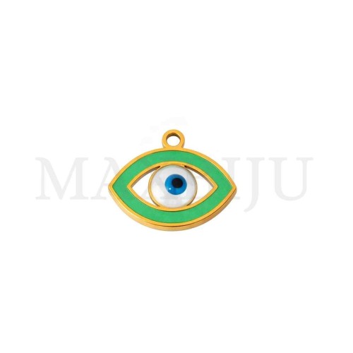 Stainless Steel Pendant - Greek Eye 12x15mm