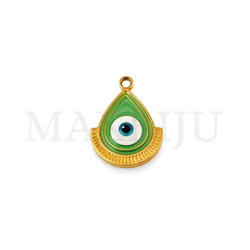 Stainless Steel Pendant - Greek Eye 13x17mm