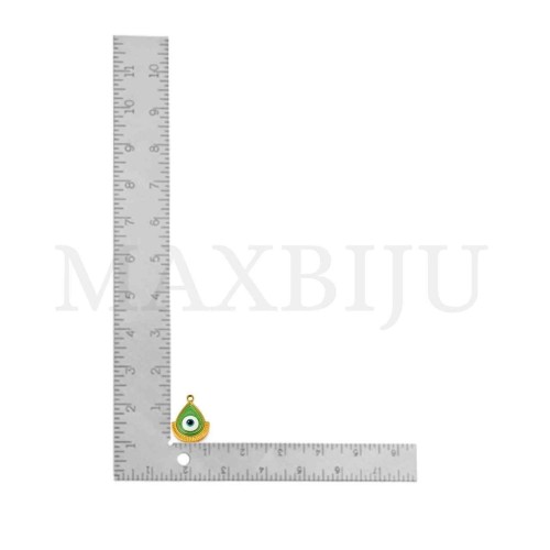 Stainless Steel Pendant - Greek Eye 13x17mm