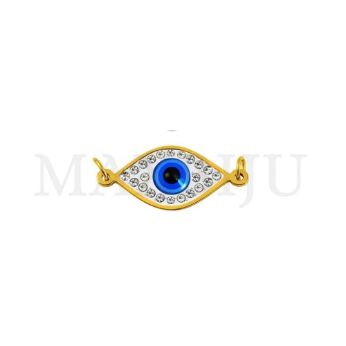 Stainless Steel Pendant - Greek Eye 23x11mm