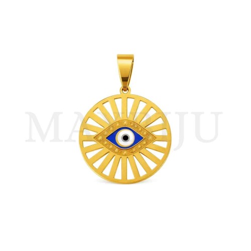 Stainless Steel Pendant - Greek Eye 25mm