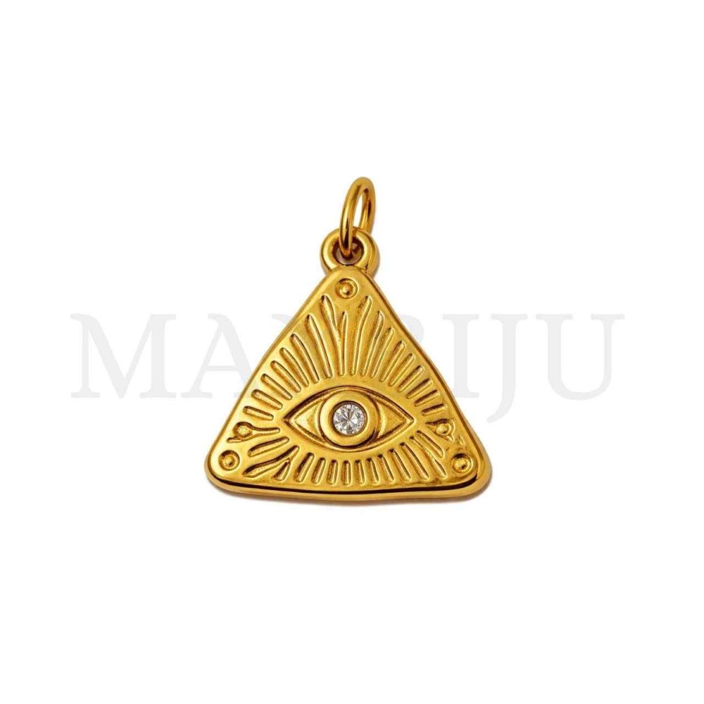 Stainless Steel Pendant - Greek Eye 18x17mm