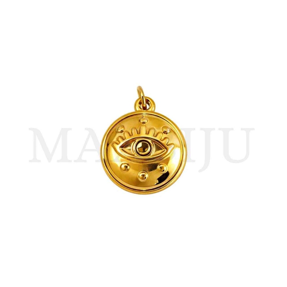 Stainless Steel Pendant - Greek Eye 14mm