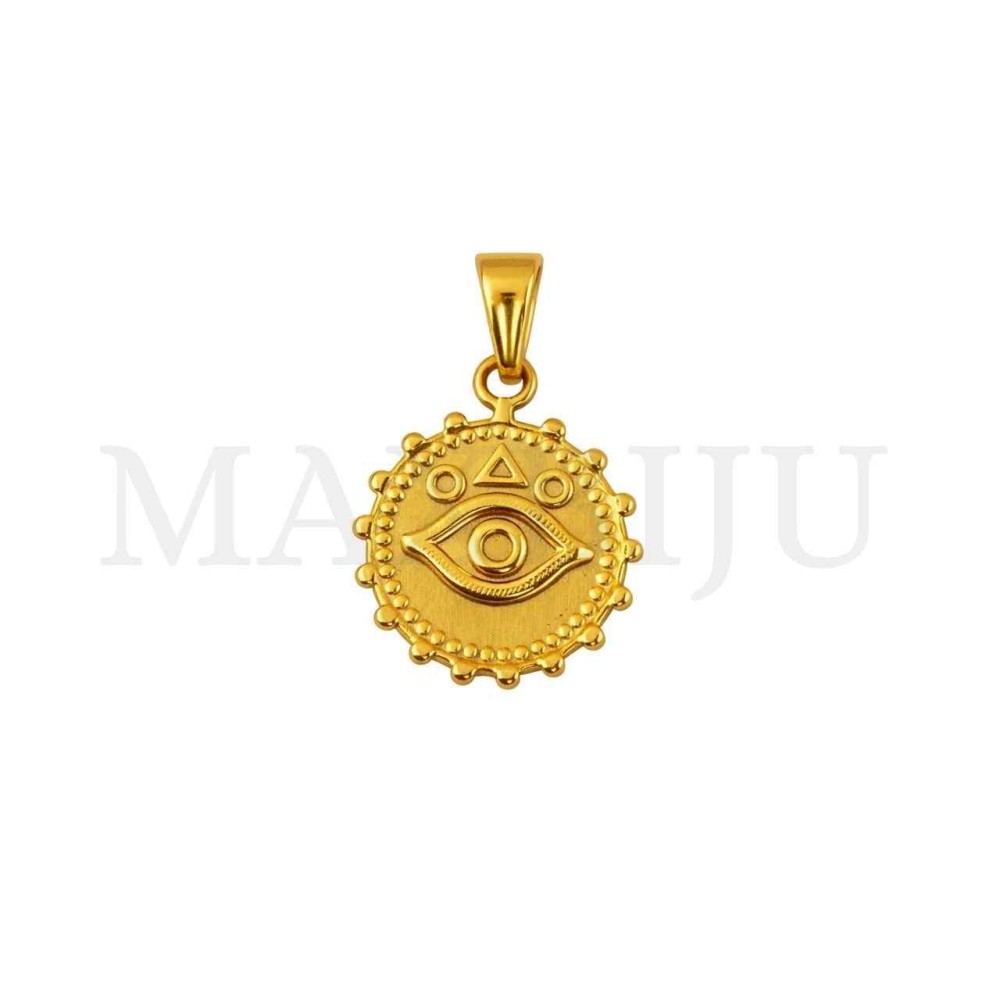 Stainless Steel Pendant - Greek Eye 18mm