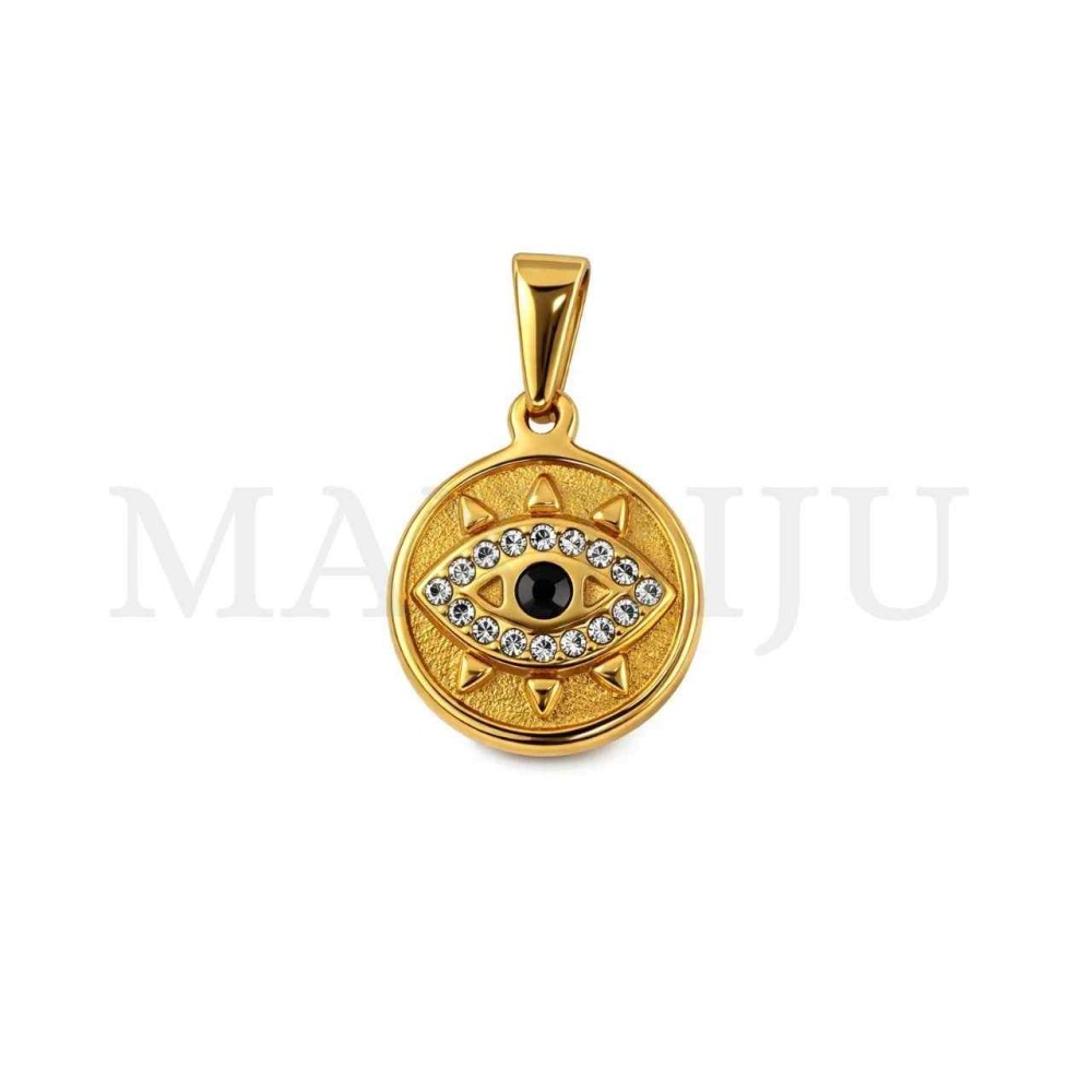 Stainless Steel Pendant - Greek Eye 15mm