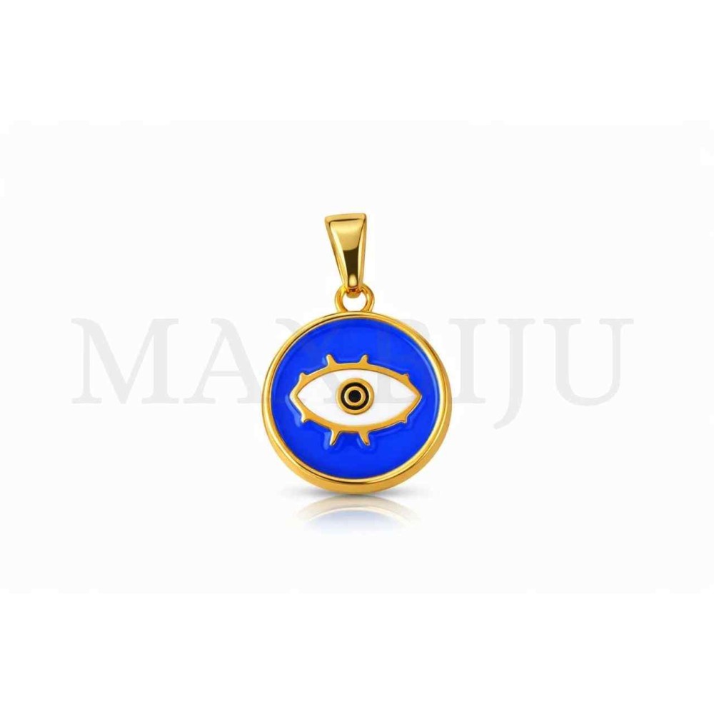 Stainless Steel Pendant - Greek Eye 19mm