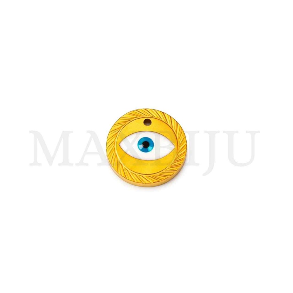 Stainless Steel Pendant - Greek Eye 13mm