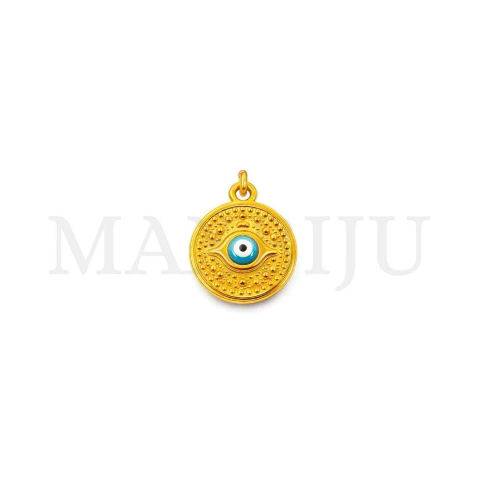 Stainless Steel Pendant - Greek Eye 16mm