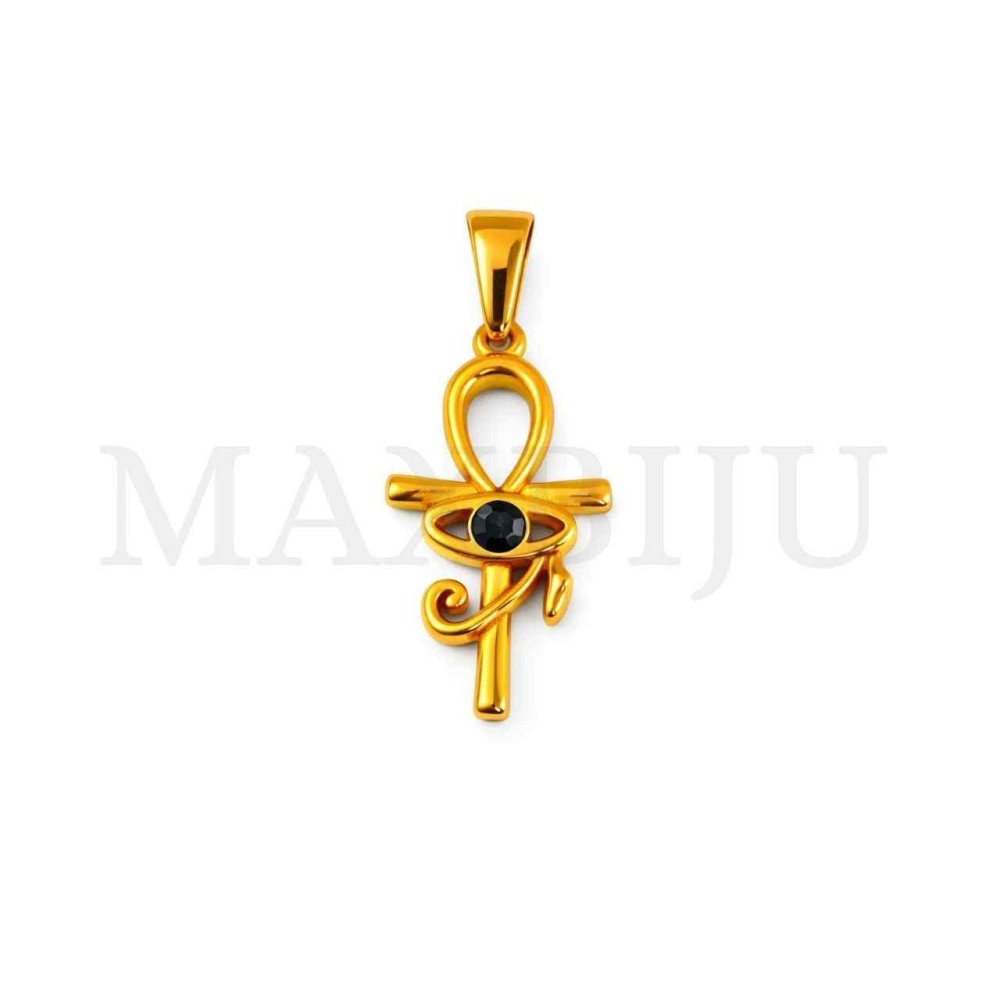 Stainless Steel Pendant - Greek Eye 15x25mm