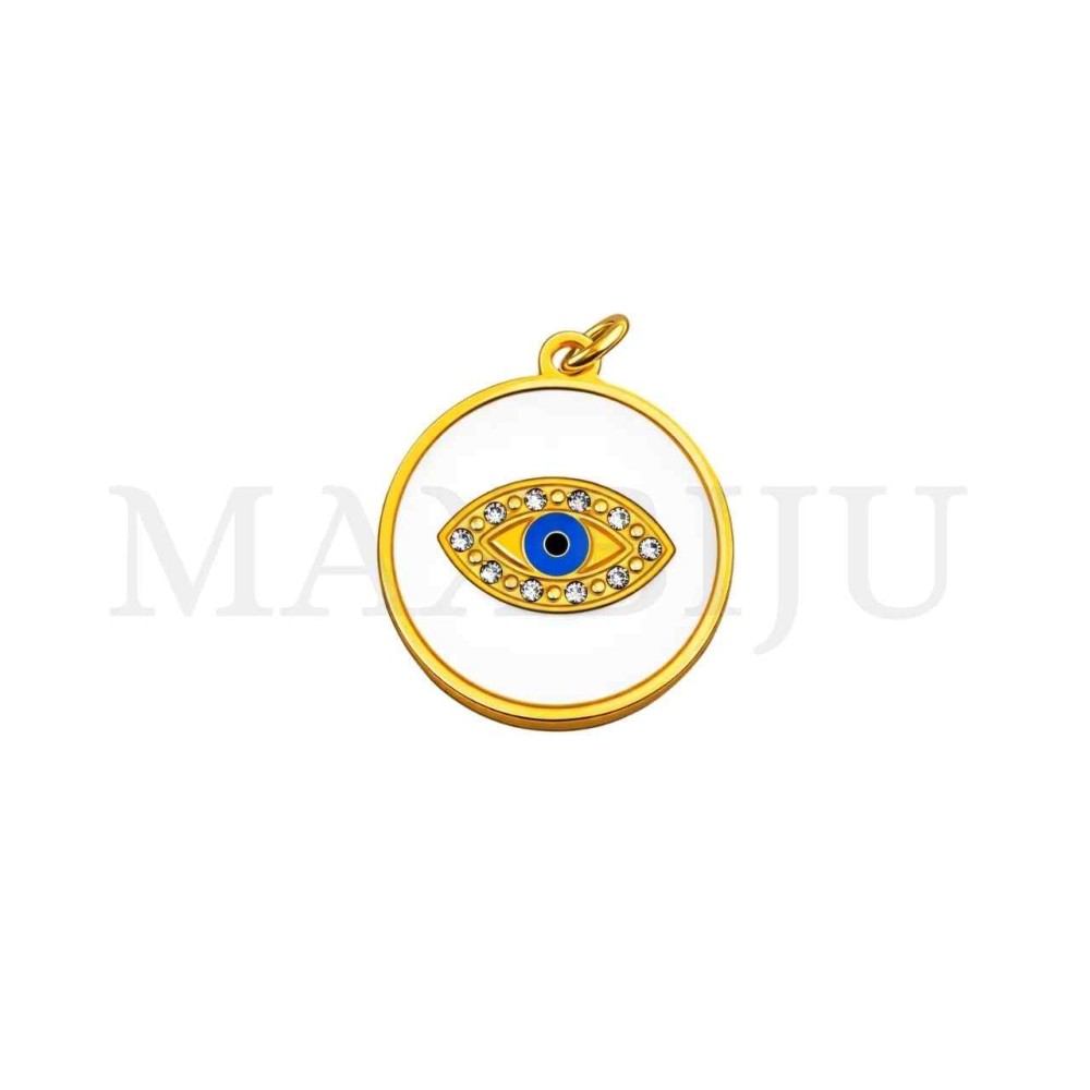 Stainless Steel Pendant - Greek Eye 20mm