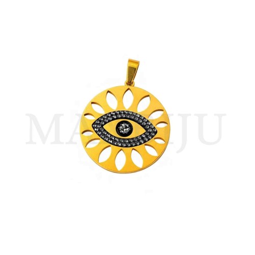 Stainless Steel Pendant - Greek Eye 36mm