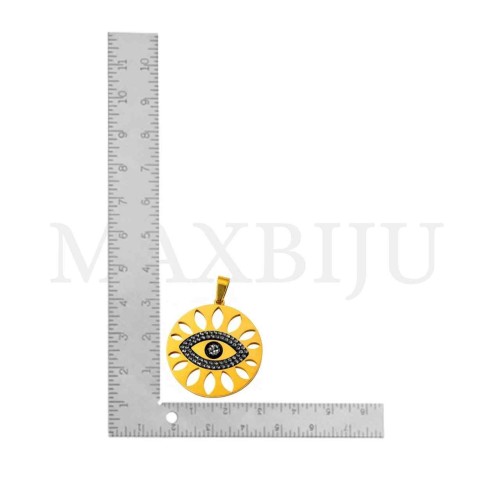 Stainless Steel Pendant - Greek Eye 36mm