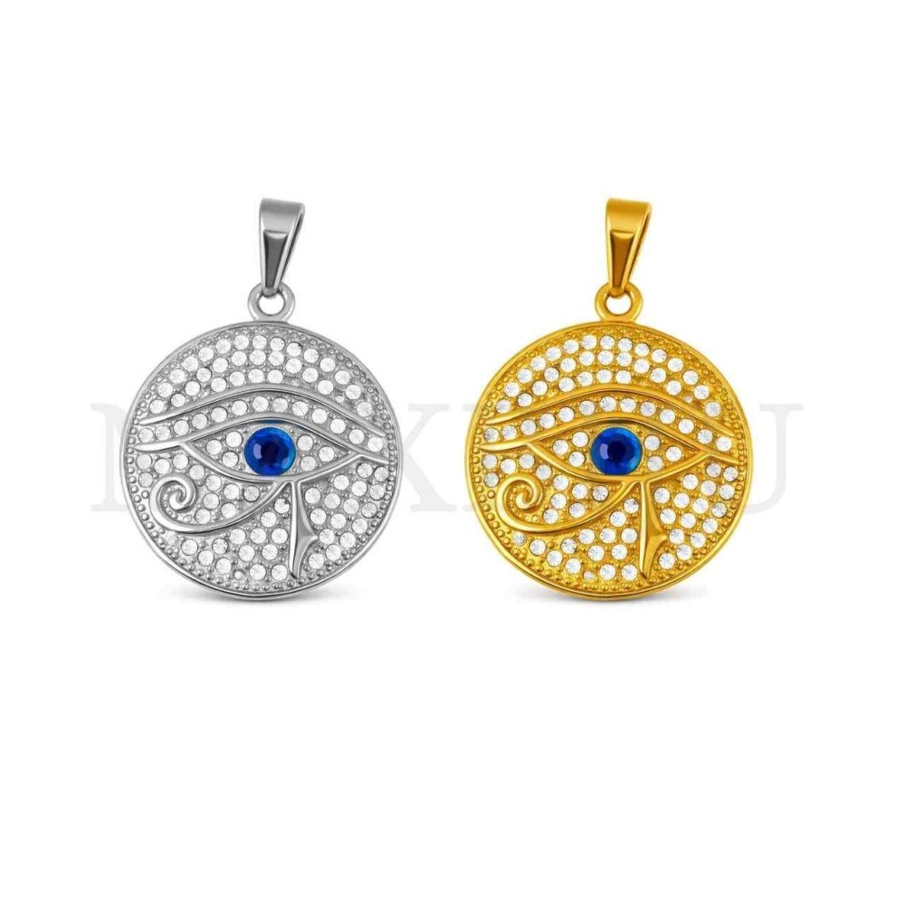 Stainless Steel Pendant - Greek Eye 33mm