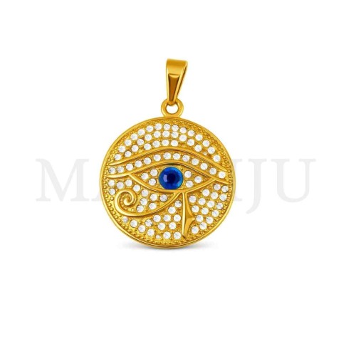 Stainless Steel Pendant - Greek Eye 33mm