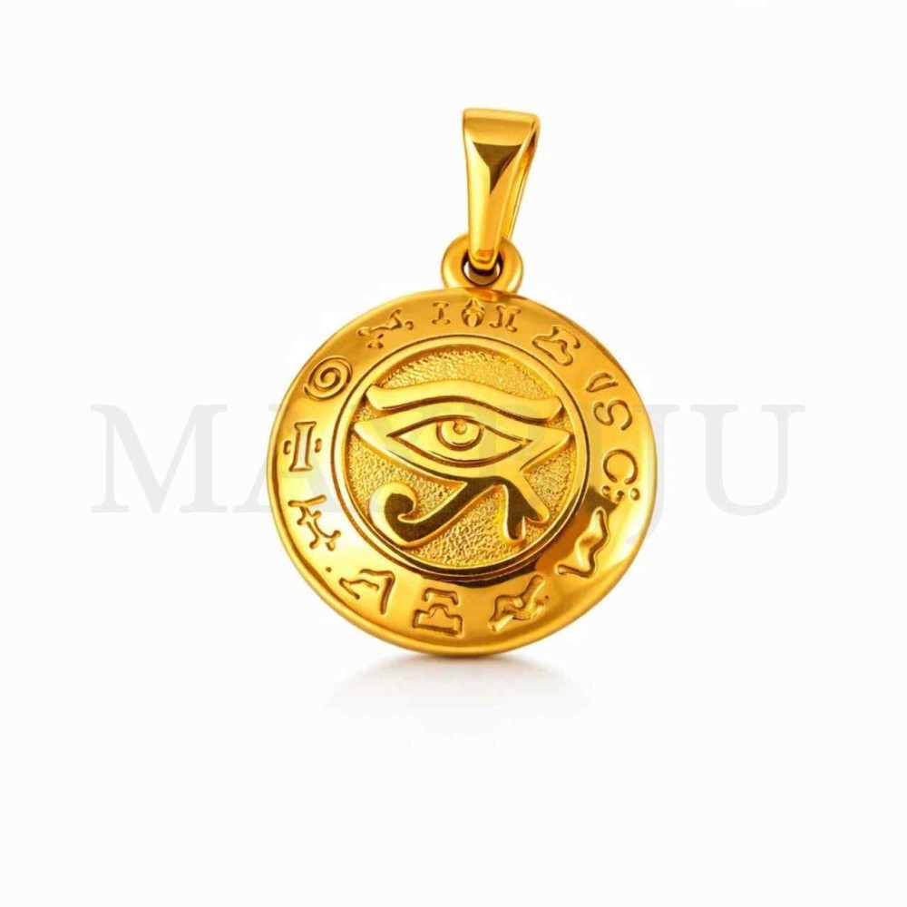 Stainless Steel Pendant - Greek Eye 21mm