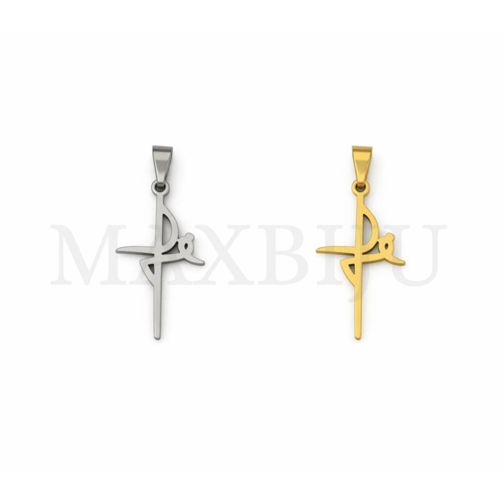 Stainless Steel Pendant - "Fé"16x28mm