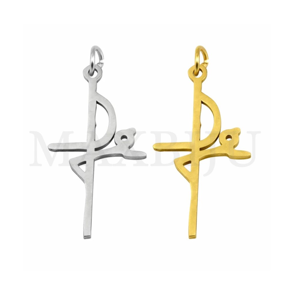 Stainless Steel Pendant - "Fé"12x20mm