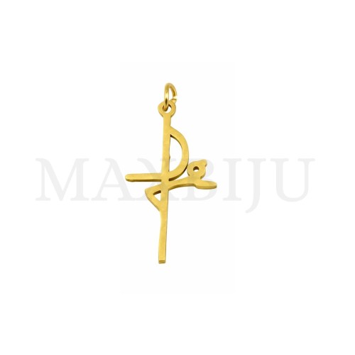 Stainless Steel Pendant - "Fé"12x20mm